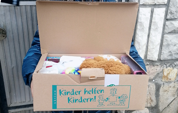 Paketinhalt der Paket- "Aktion Kinder helfen Kindern!"