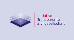 Logo Initiative Transparente Zivilgesellschaft auf blauem Hintergrund