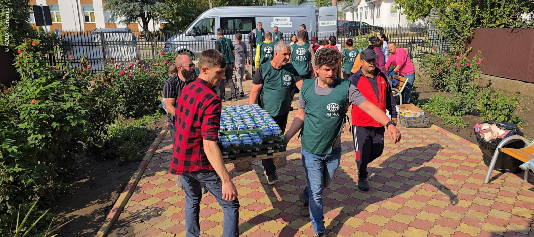 Anlieferung und Verteilung von Hilfsgütern. FOTO ADRA Rumänien