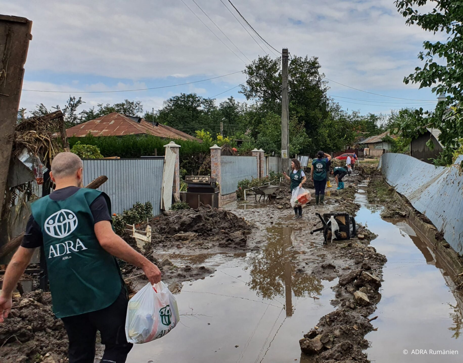 Verwüstung nach der Hochwasserflut. FOTO ADRA Rumänien