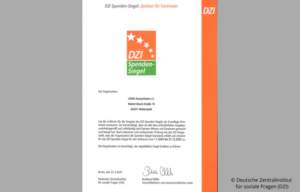DZI-Spendensiegel-Zertifikat 2025 für ADRA Deutschland – offiziell verliehen vom Deutschen Zentralinstitut für soziale Fragen (DZI)