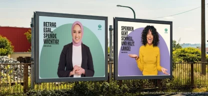 Großplakate in Metropolregionen werben für die Kampagne. Illustration: Peter Paul and Mary Werbeagentur GmbH & Co. KG.