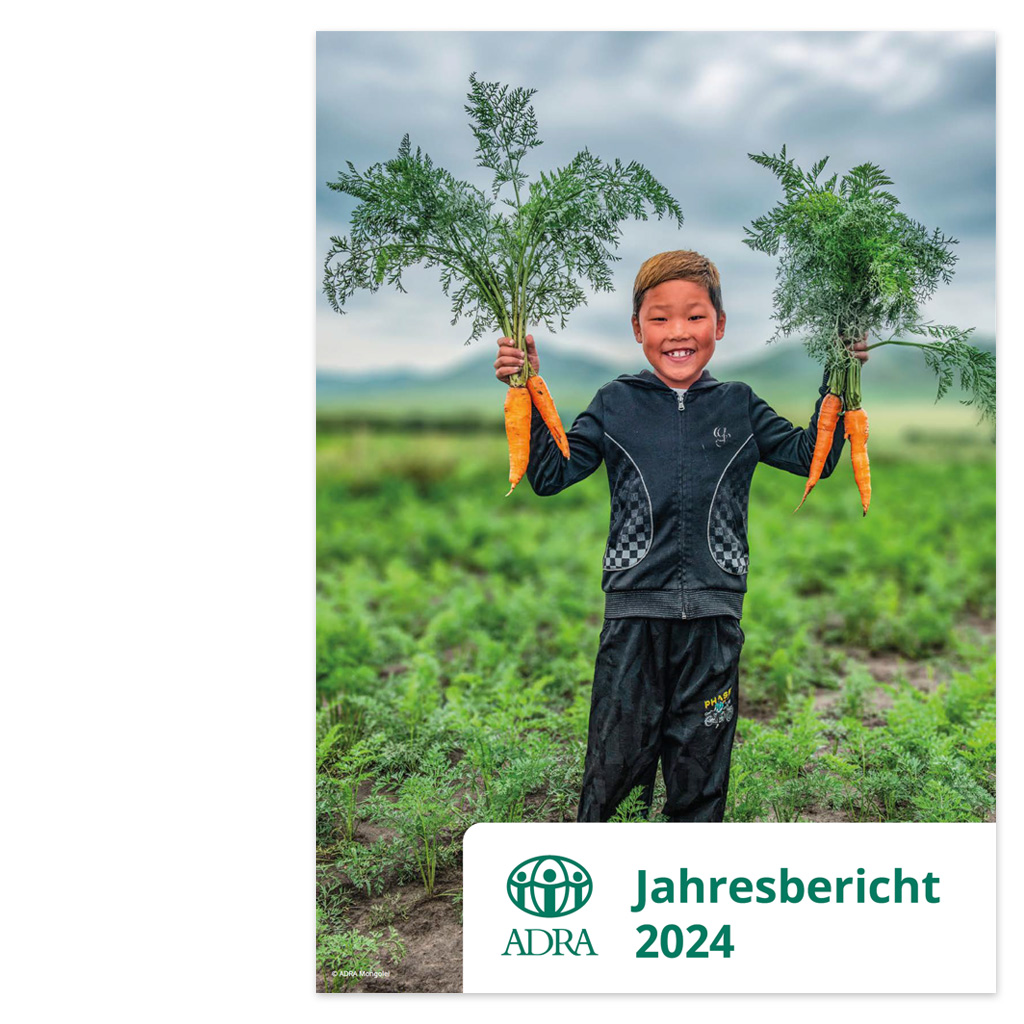 Deckblatt des Jahresberichts von ADRA Deutschland 2024