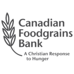 Logo der Canadian Foodgrains Bank mit stilisierter Ähre und Schriftzug „Canadian Foodgrains Bank – A Christian Response to Hunger“