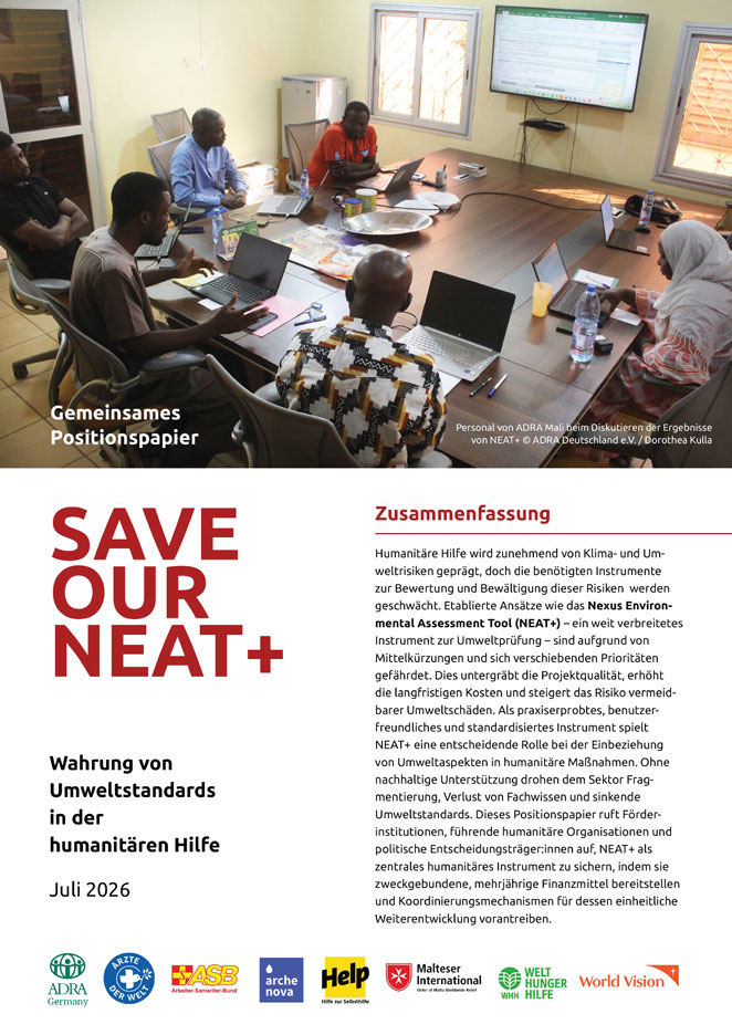 Cover zum Positionspapier "SAVE OUR NEAT+"