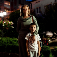 Svitlana Shchepakina und ihr Sohn - Geflüchtete aus der Ukraine.