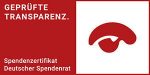 Deutscher Spendenrat e.V. Spendenzertifikat geprüfte Transparenz rot-weiß Querformat