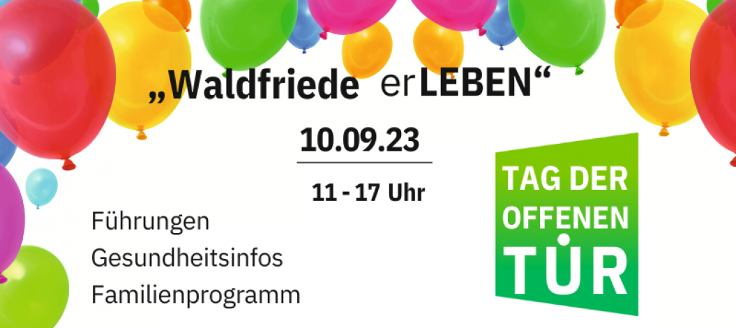 Tag der offenen Tür: Erleben Sie Waldfriede am 10.09.23 von 11-17 Uhr mit Führungen, Gesundheitsinfos und Familienprogramm